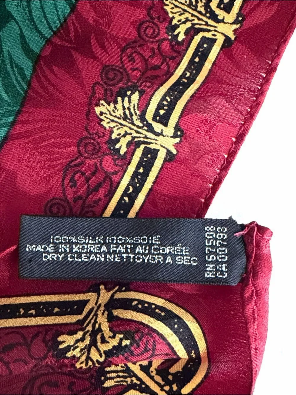 Ellen Tracy Silk Jacquard Scarf Grand Hotel De La Paix Madrid Travel Print Vtg
